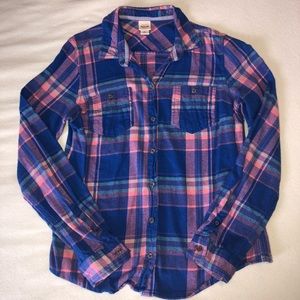 Pink and blue flannel